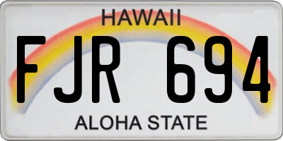 HI license plate FJR694