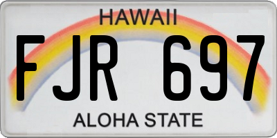 HI license plate FJR697