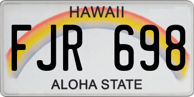 HI license plate FJR698