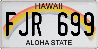 HI license plate FJR699
