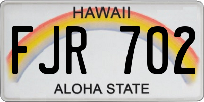 HI license plate FJR702