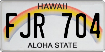 HI license plate FJR704