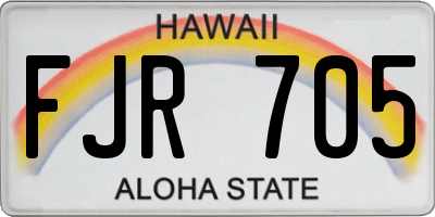 HI license plate FJR705