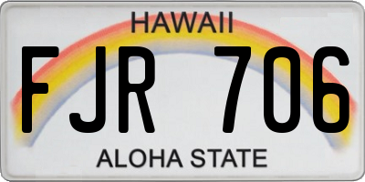HI license plate FJR706