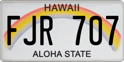 HI license plate FJR707