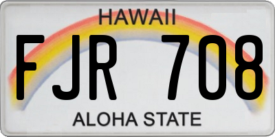 HI license plate FJR708
