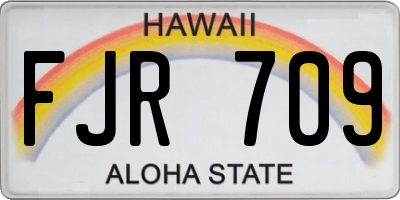HI license plate FJR709