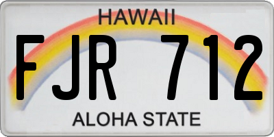 HI license plate FJR712
