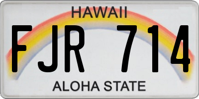 HI license plate FJR714