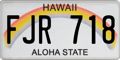 HI license plate FJR718