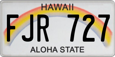 HI license plate FJR727