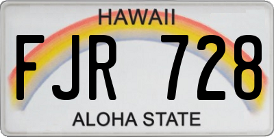 HI license plate FJR728