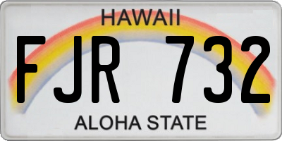 HI license plate FJR732