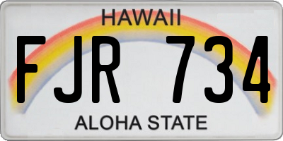 HI license plate FJR734