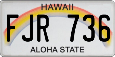 HI license plate FJR736