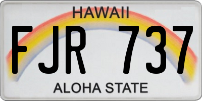 HI license plate FJR737