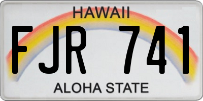 HI license plate FJR741