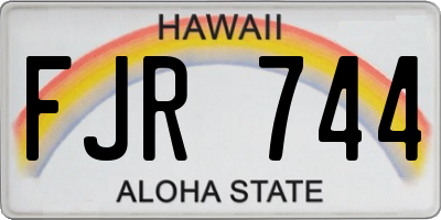 HI license plate FJR744
