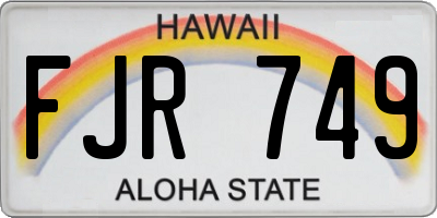 HI license plate FJR749