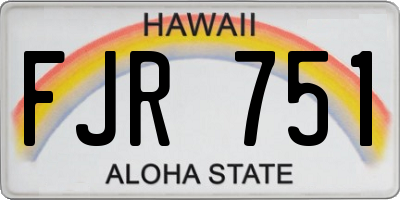 HI license plate FJR751