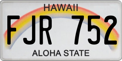 HI license plate FJR752