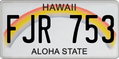 HI license plate FJR753