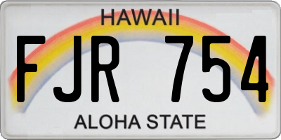 HI license plate FJR754