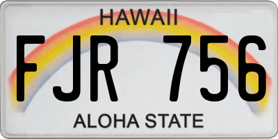HI license plate FJR756
