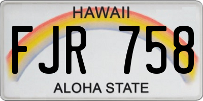 HI license plate FJR758