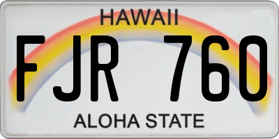 HI license plate FJR760