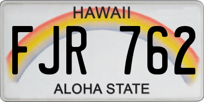 HI license plate FJR762