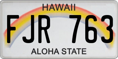 HI license plate FJR763