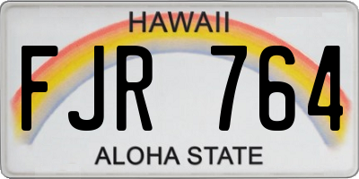 HI license plate FJR764