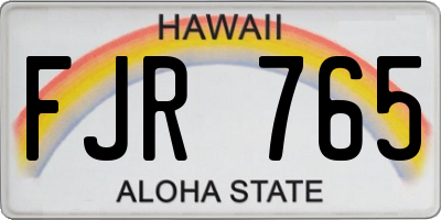 HI license plate FJR765