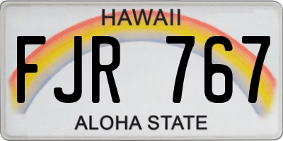 HI license plate FJR767