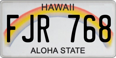 HI license plate FJR768