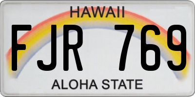 HI license plate FJR769