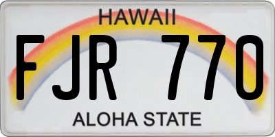 HI license plate FJR770