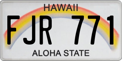 HI license plate FJR771