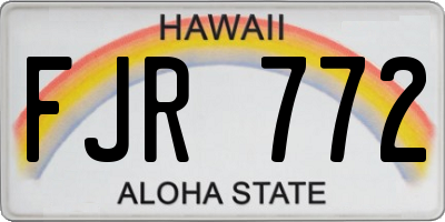 HI license plate FJR772
