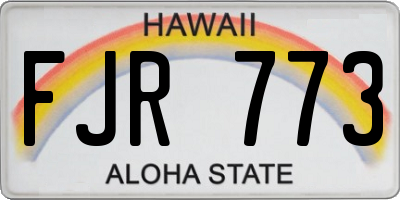 HI license plate FJR773