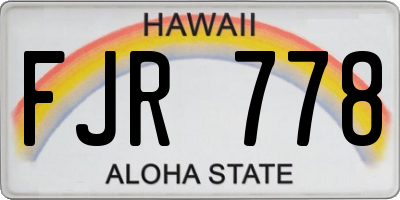 HI license plate FJR778