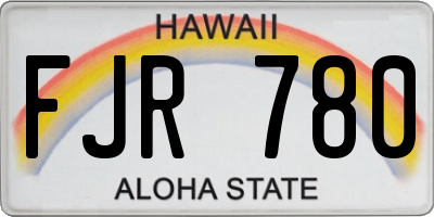 HI license plate FJR780