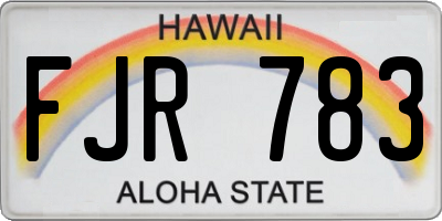 HI license plate FJR783