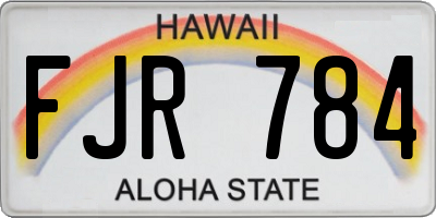 HI license plate FJR784