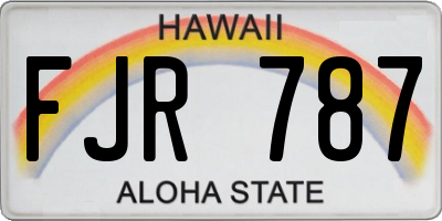 HI license plate FJR787