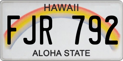 HI license plate FJR792
