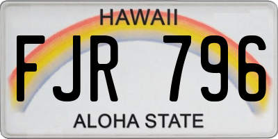 HI license plate FJR796