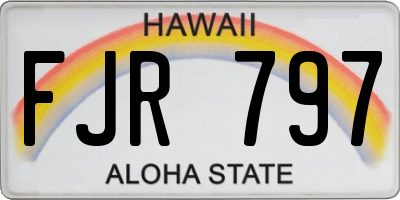 HI license plate FJR797