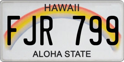 HI license plate FJR799